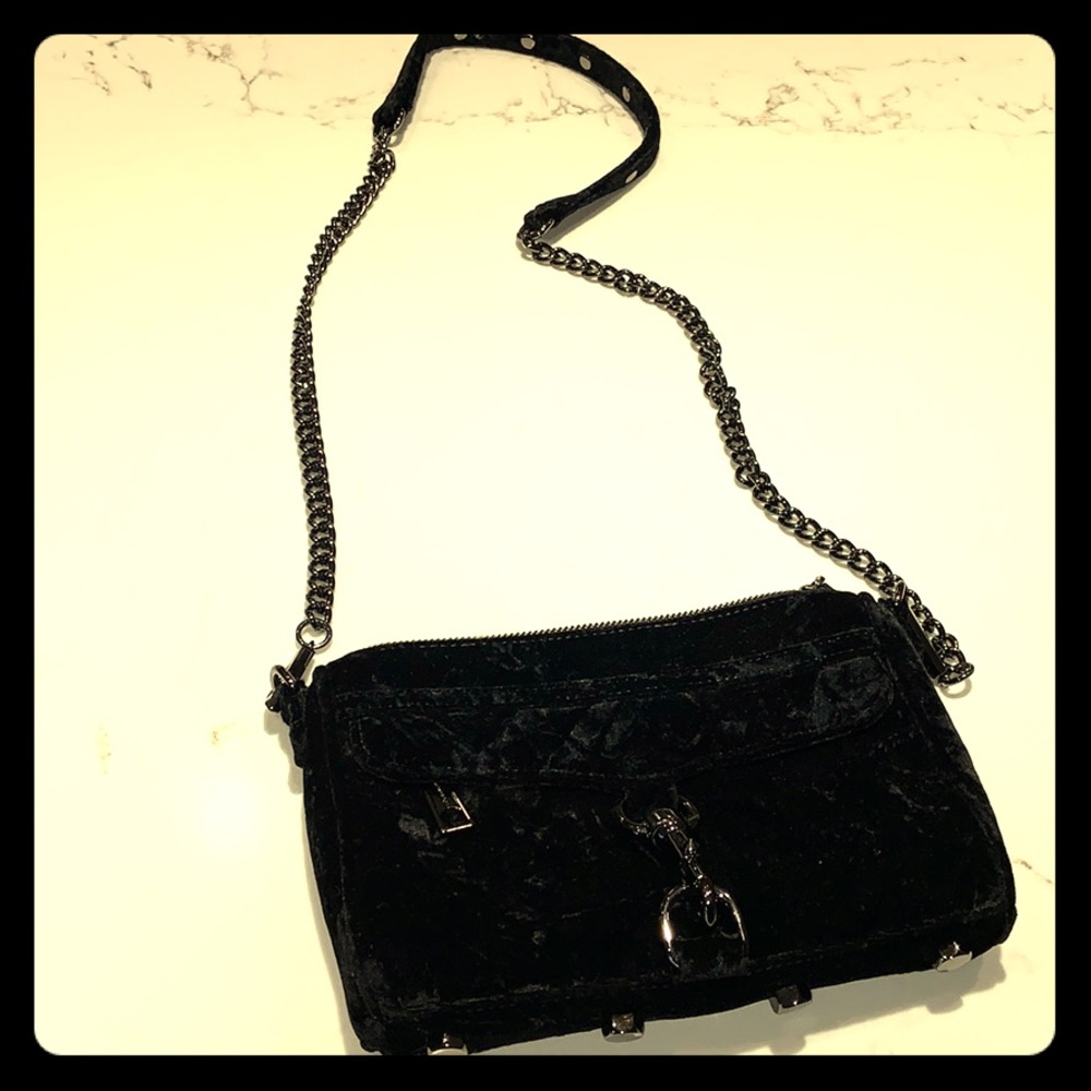Rebecca Minkoff black velvet cross body